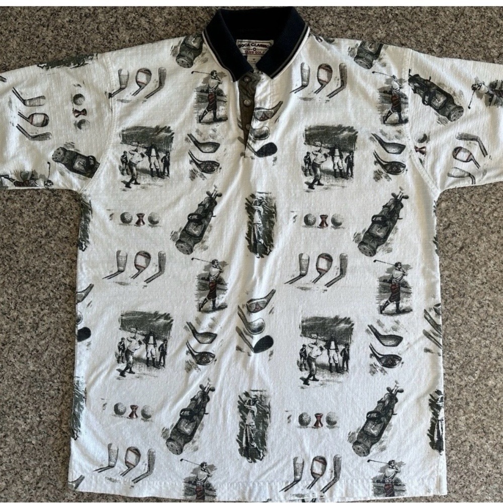 Boca Classic Men’s Size Med Cotton Golf Polo Shirt